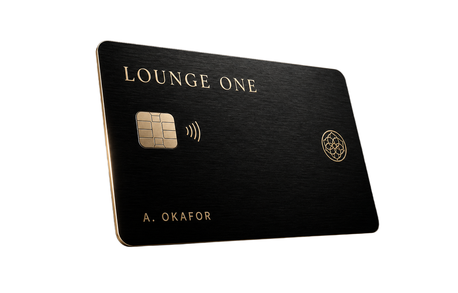 Lounge One Black metal membership card